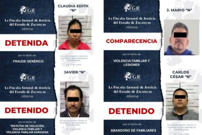 FGJEZ pone a disposición a cuatro personas en las últimas 24 horas