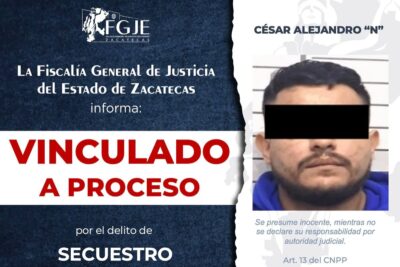 FGJEZ logra vinculación a proceso por delito de secuestro agravado