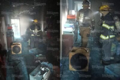Se incendia vivienda en la colonia Industrial; bomberos evitan tragedia