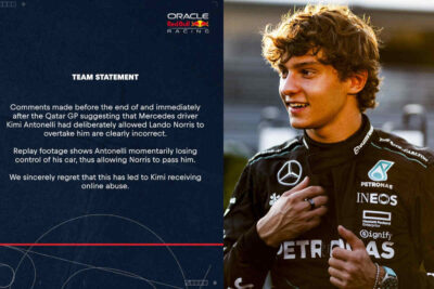 Red Bull emite comunicado tras el escándalo en Qatar 2025; Antonelli sufre ataques en redes