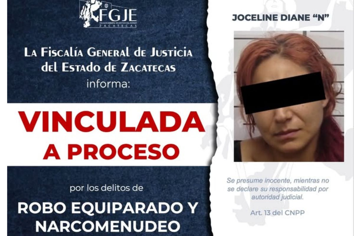 Vinculan a proceso a mujer por narcomenudeo y robo equiparado en Guadalupe