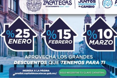 Pago de Predial Zacatecas 2026: Anuncian estímulos fiscales para apoyar la economía familiar
