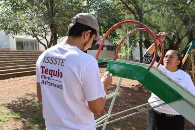 ISSSTE Zacatecas rehabilita espacios infantiles con jornada de tequio en beneficio de casi 400 niñas y niños