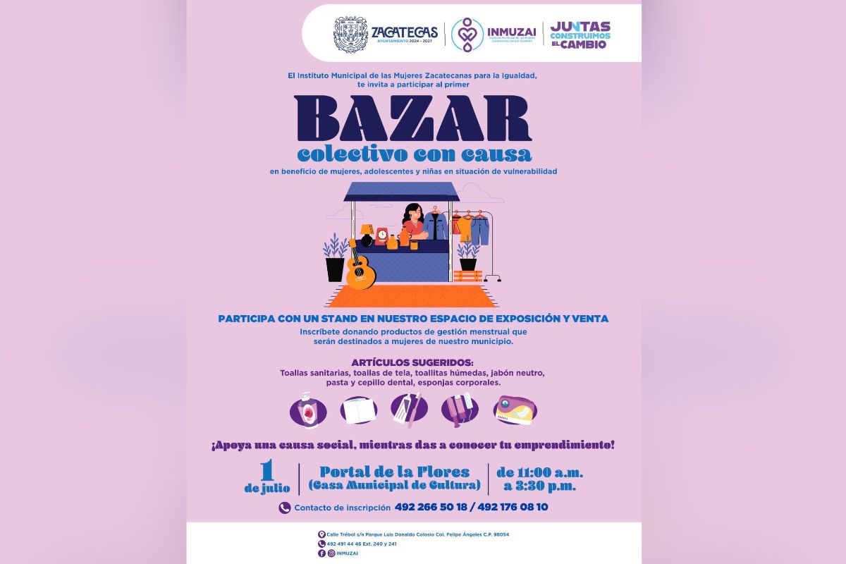 INMUZAI organiza el primer “Bazar Colectivo con Causa” para apoyar a mujeres en situación de vulnerabilidad.