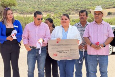 Migrantes y autoridades entregan obras del Programa 2×1 que benefician a más de 3 mil habitantes en Sombrerete