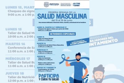 Impulsa Ayuntamiento de Zacatecas la prevención con la Primera Semana de Salud Masculina