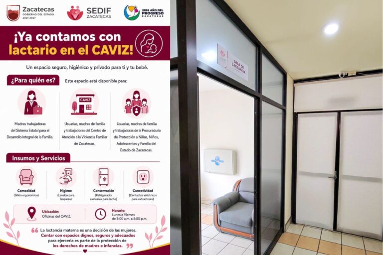 SEDIF Zacatecas fortalece atención a mujeres con nueva sala de lactancia en el CAVIZ