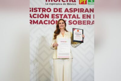 Geovanna Bañuelos formaliza su registro para coordinar la Defensa de la Cuarta Transformación en Zacatecas