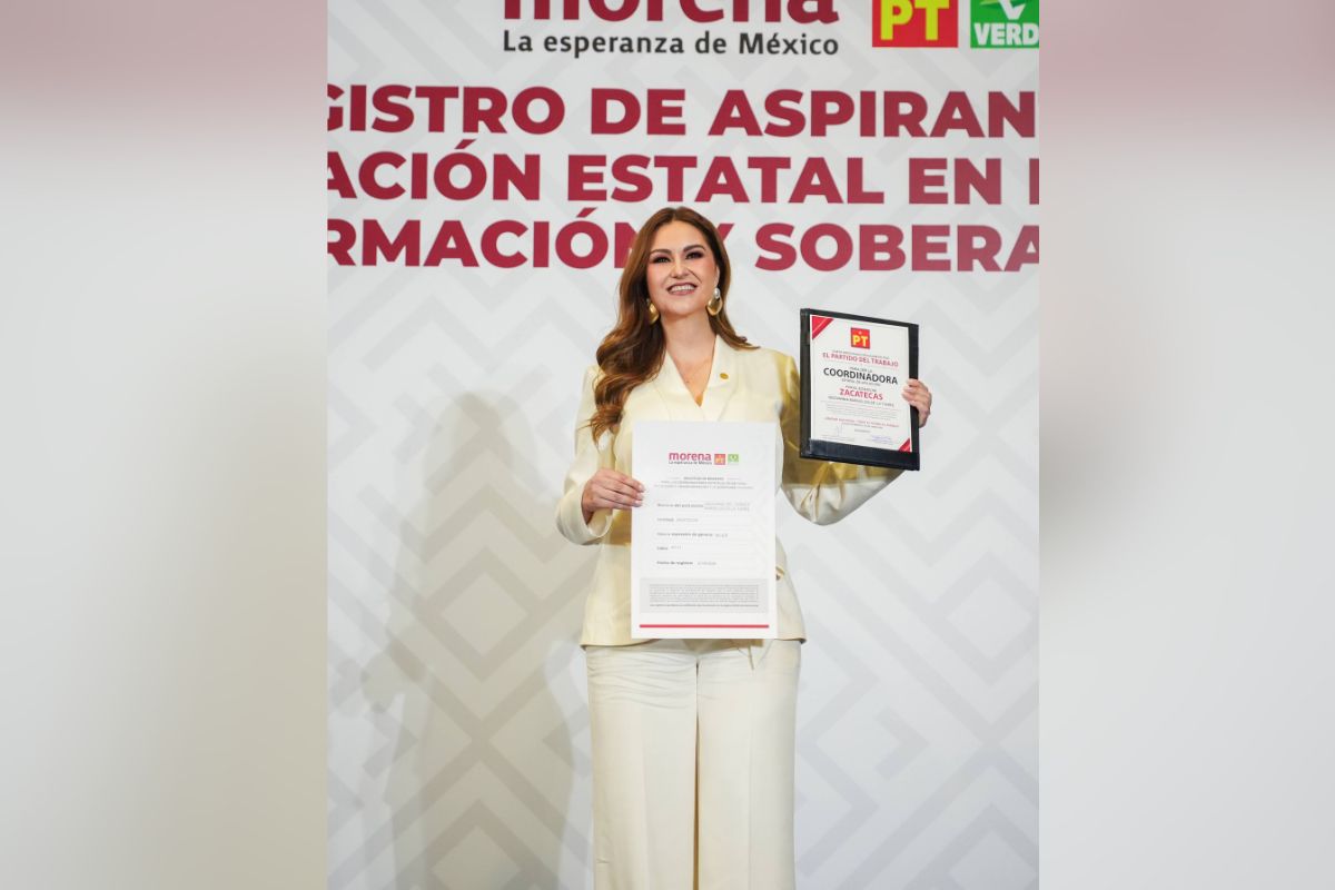 Geovanna Bañuelos formaliza su registro para coordinar la Defensa de la Cuarta Transformación en Zacatecas