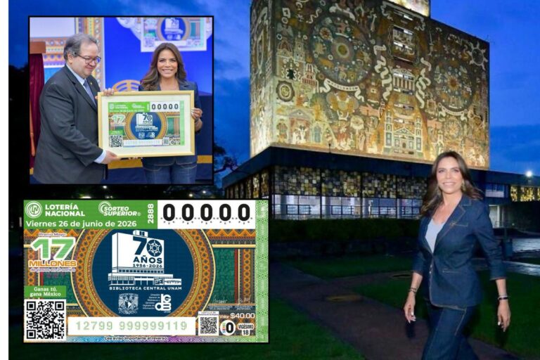 Lotería Nacional dedica Sorteo Superior al 70 aniversario de la Biblioteca Central de la UNAM