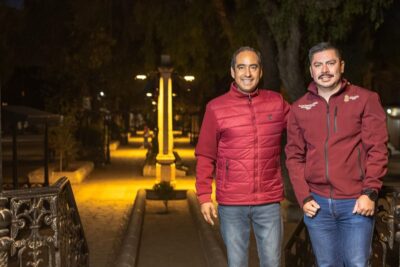 Pepe Saldívar supervisa modernización del alumbrado en la Alameda de Guadalupe