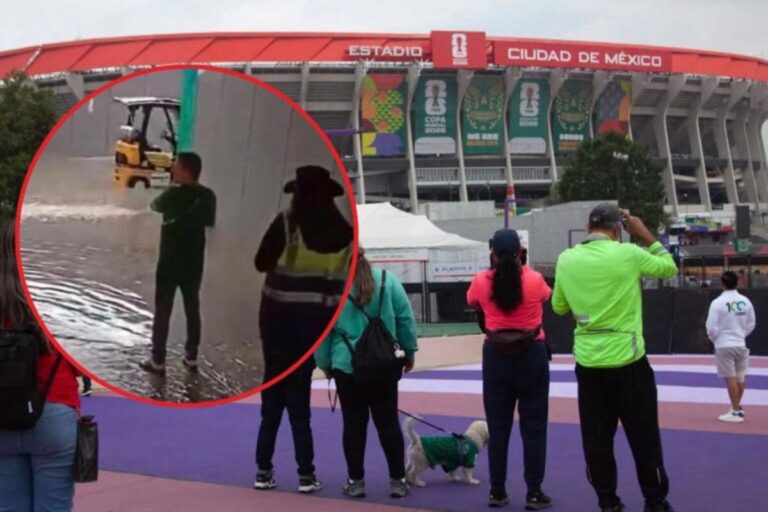 Lluvias generan encharcamientos en accesos del Estadio Ciudad de México a dos días de la inauguración del Mundial 2026