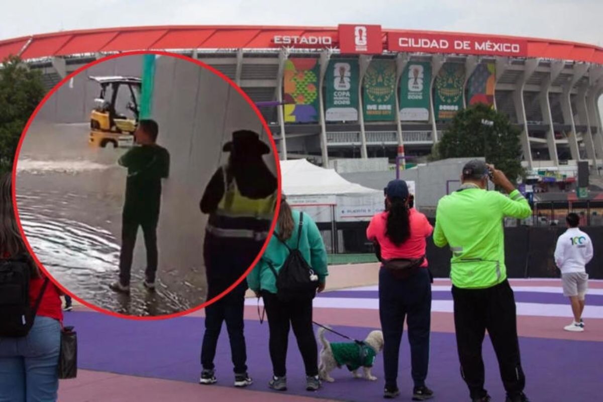 Lluvias generan encharcamientos en accesos del Estadio Ciudad de México a dos días de la inauguración del Mundial 2026