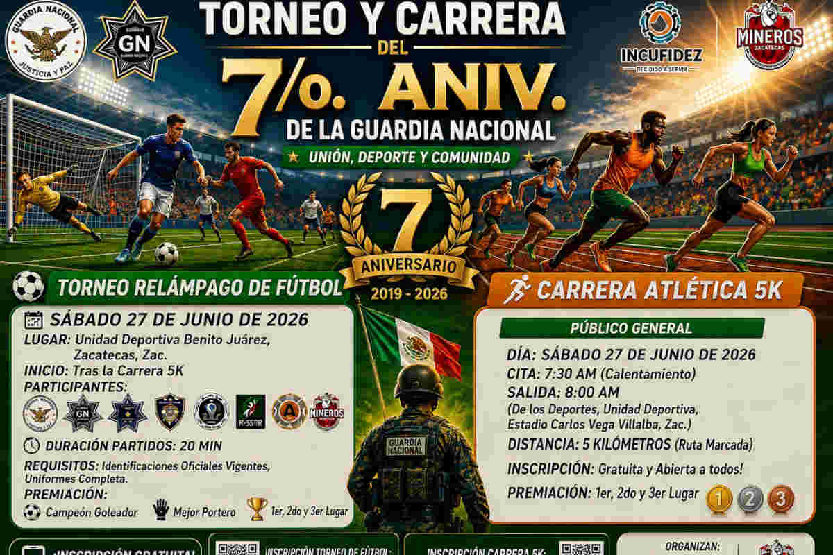 Guardia Nacional celebrará su séptimo aniversario con carrera 5K y torneo de fútbol