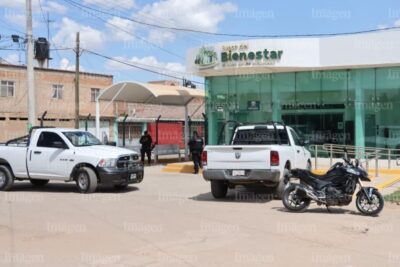 Dos hombres armados roban 400 mil pesos en Banco del Bienestar de Fresnillo
