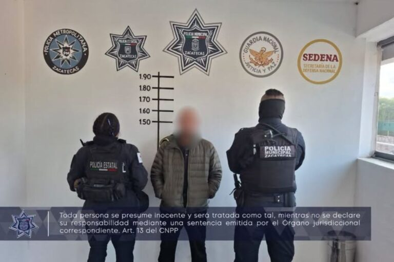 Detienen a hombre por presunto robo a comercio en el Centro Histórico de Zacatecas