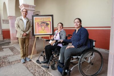 Pepe Saldívar reconoce el talento de la artista Victoria Hernández y promueve el arte inclusivo en Guadalupe